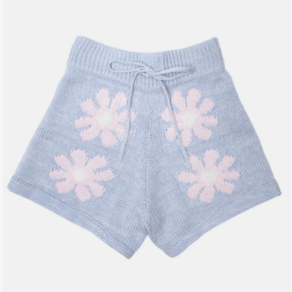 Ghanda Blue & Pink Knit Shorts Size Small